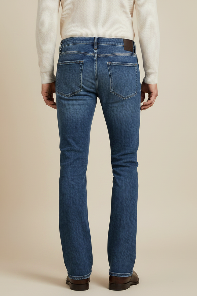 Pantalon Patte D'Éléphant Jean Bleu Évasé Confortable Homme - vue 2