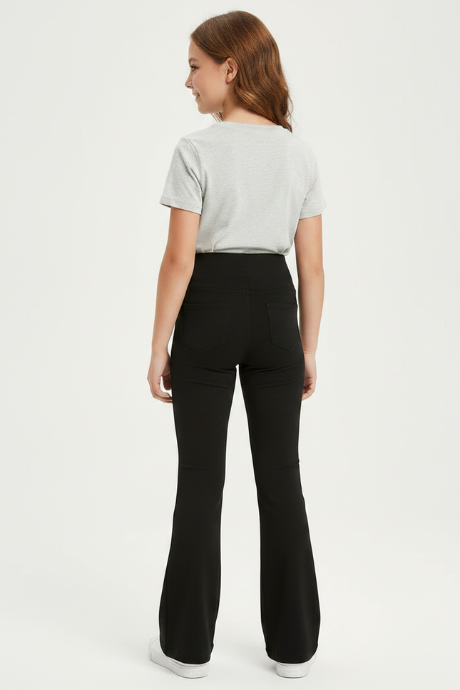 Pantalon Patte D'Éléphant Noir Taille Haute Confortable Enfant - Polyester - vue 2