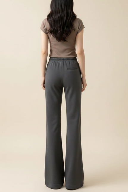 Pantalon Legging Patte D'éléphant - Gris Molleton - vue 2