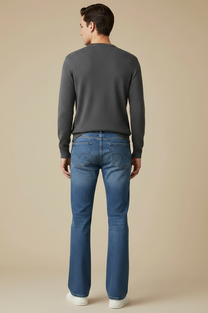 Pantalon Patte D'Éléphant Jean Bleu Confortable Décontracté Homme - vue 2