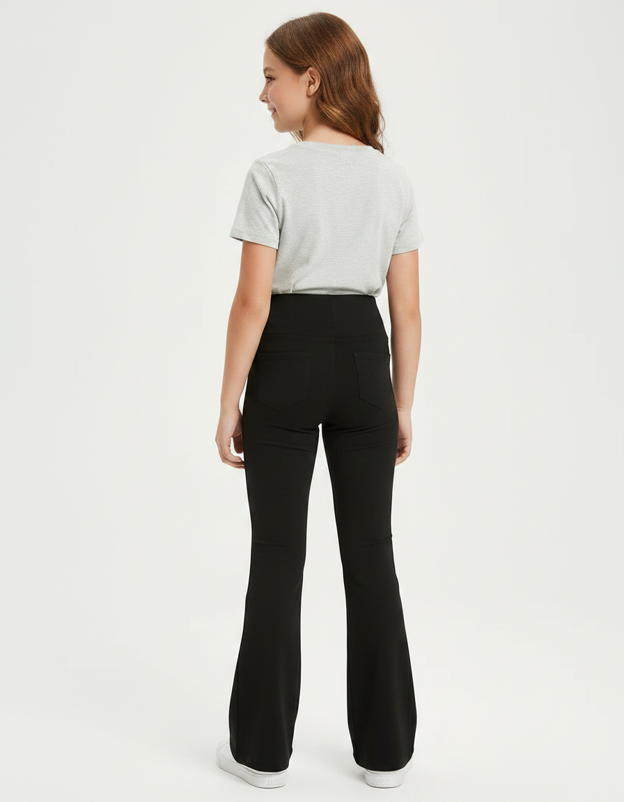 Pantalon Patte D'Éléphant Noir Taille Haute Confortable Enfant - Polyester - vue 2
