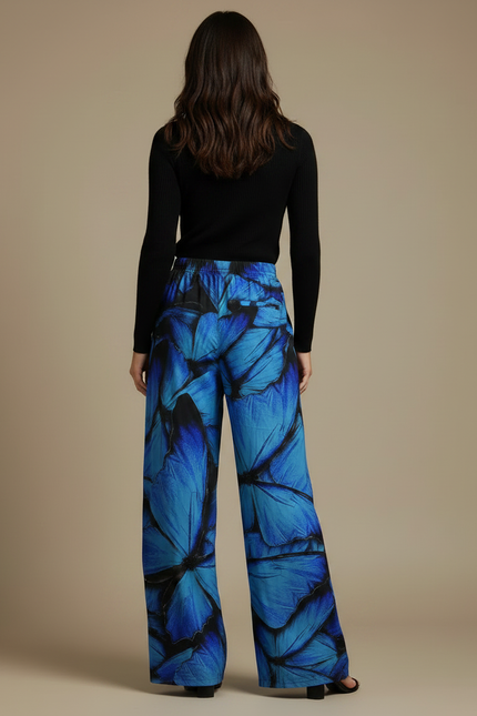 Pantalon Large Patte D'éléphant - Bleu Polyester - vue 2