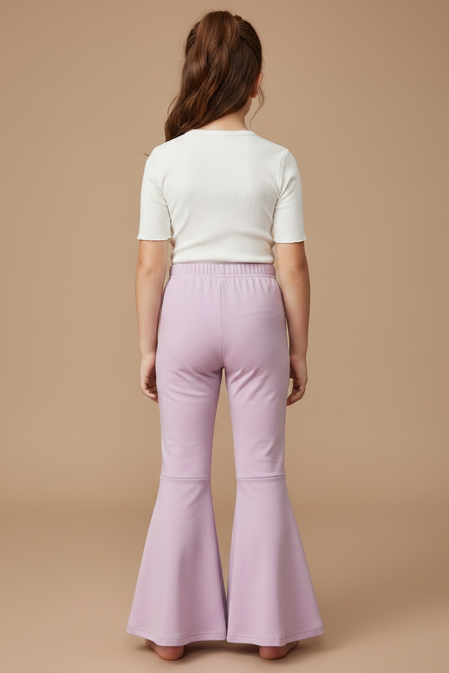 Pantalon Patte D'Éléphant Lilas Élastique Confortable Fille - Violet Polyester - vue 2