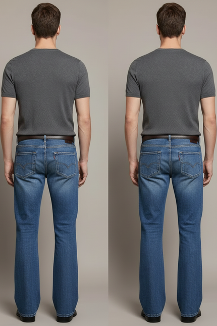 Pantalon Patte D'Éléphant Homme Jean Bleu Classique - vue 2