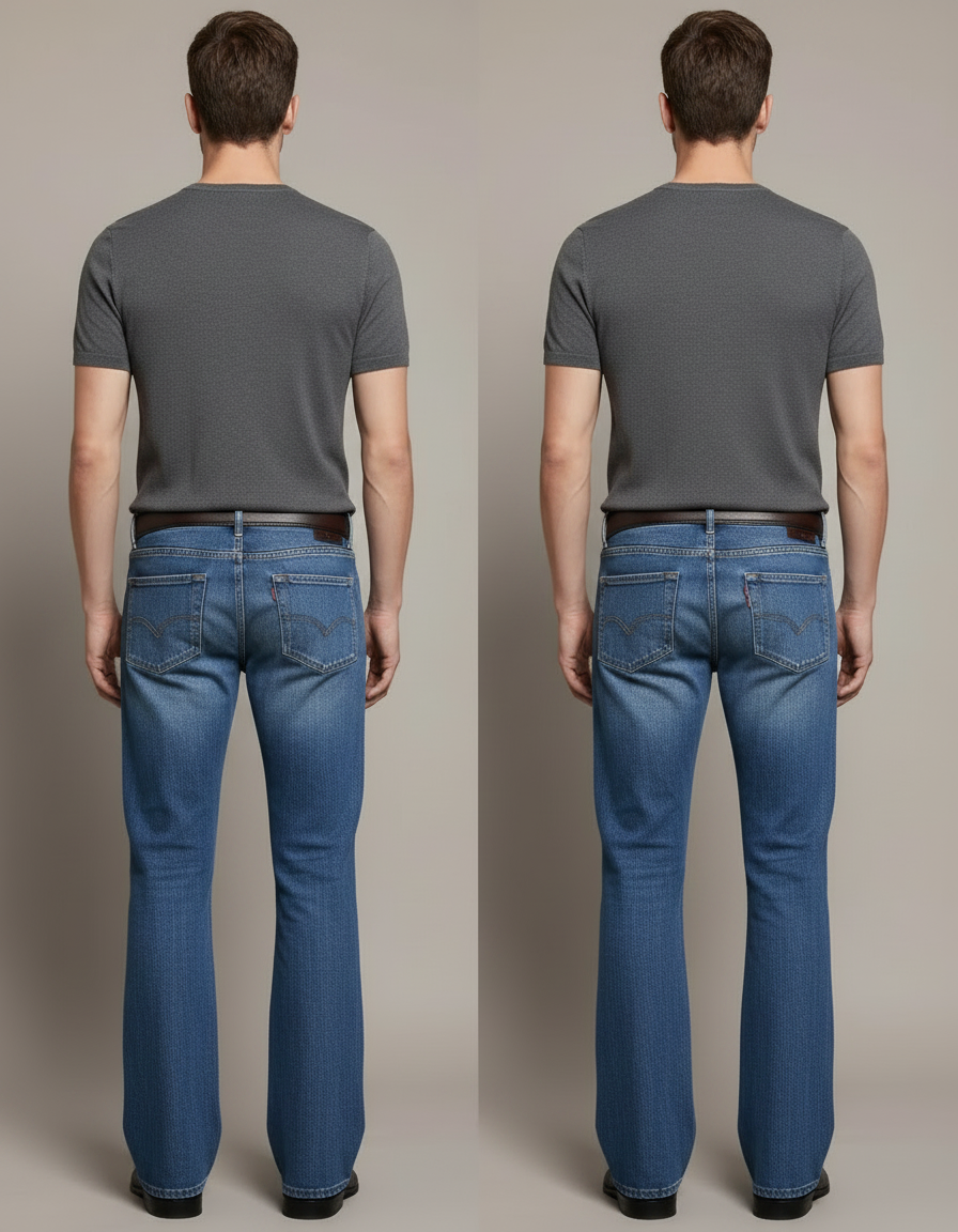 Pantalon Patte D'Éléphant Homme Jean Bleu Classique - vue 2