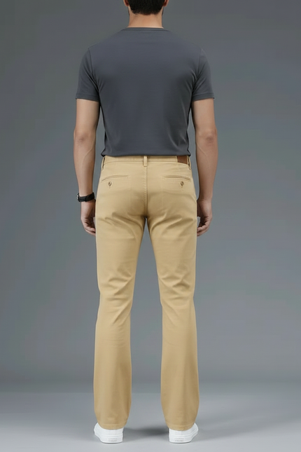 Pantalon Patte D'Éléphant Beige Clair Coupe Bootcut Homme - Gabardine - vue 2