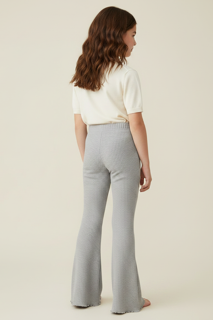 Pantalon Patte D'Éléphant Côtelé Gris Doux Confortable Enfant - Maille - vue 2