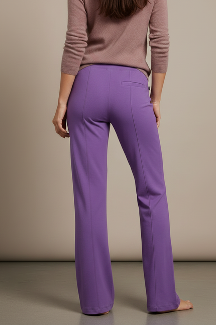 Pantalon Patte D'Éléphant Violet Taille Haute Confortable Fluide - Viscose - vue 2