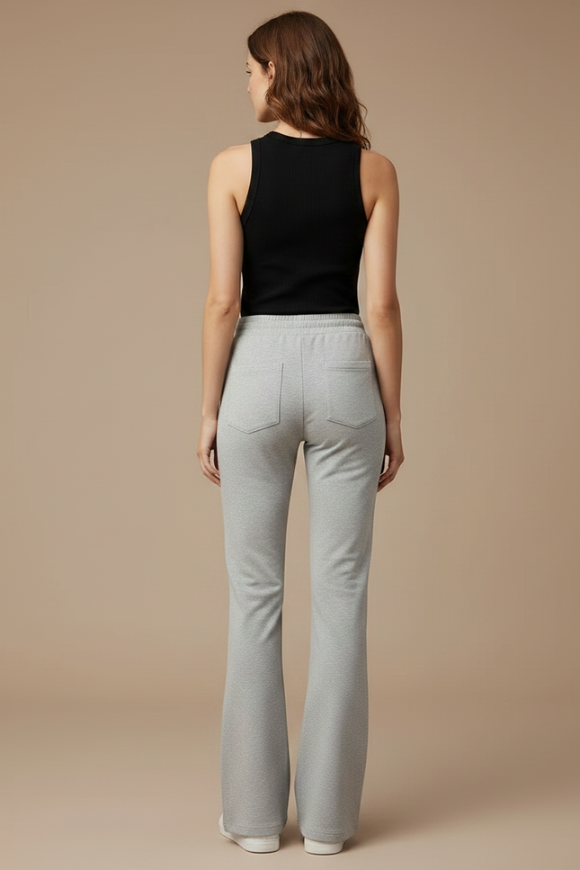 Pantalon Patte D'Éléphant Gris Décontracté Confortable Sport - Molleton - vue 2