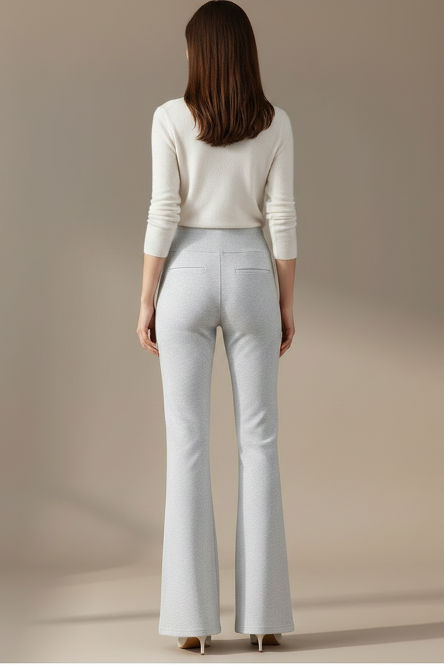 Pantalon Patte D'Éléphant Gris Évasé Confortable Décontracté Femme - Molleton - vue 2