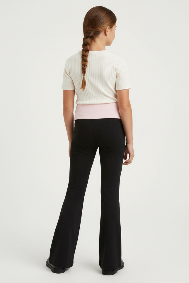 Pantalon Patte D'Éléphant Noir Confortable Évasé Fille Simple - Polyester - vue 2
