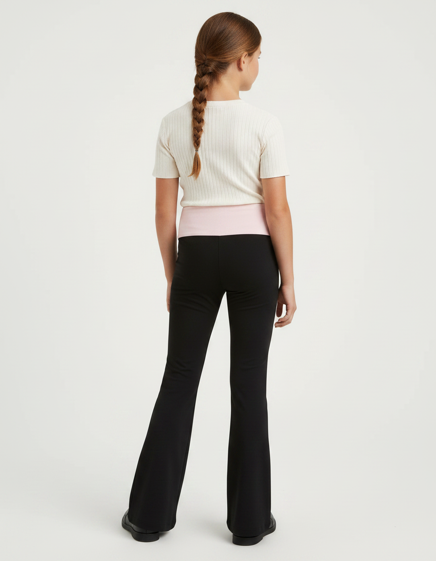 Pantalon Patte D'Éléphant Noir Confortable Évasé Fille Simple - Polyester - vue 2