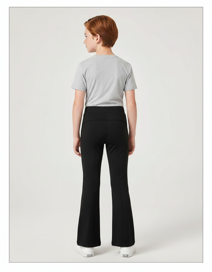 Pantalon Patte D'Éléphant Noir Ajusté Coton Enfant - Polyester - vue 2