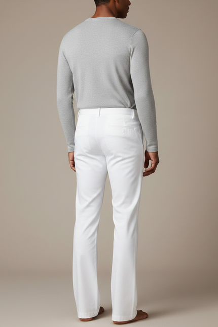 Pantalon Patte D'éléphant Tissu - Blanc Gabardine - vue 2