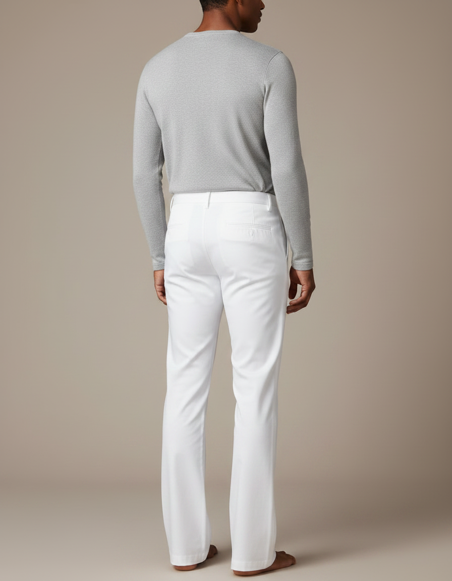 Pantalon Patte D'éléphant Tissu - Blanc Gabardine - vue 2