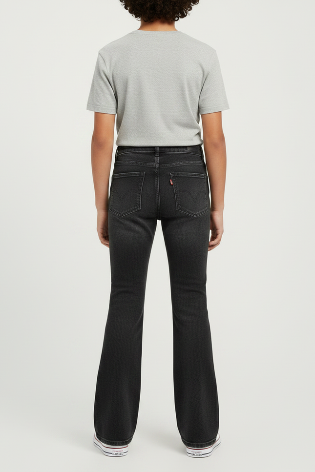 Pantalon Patte D'Éléphant Évasé Noir Denim Enfant - Jean - vue 2