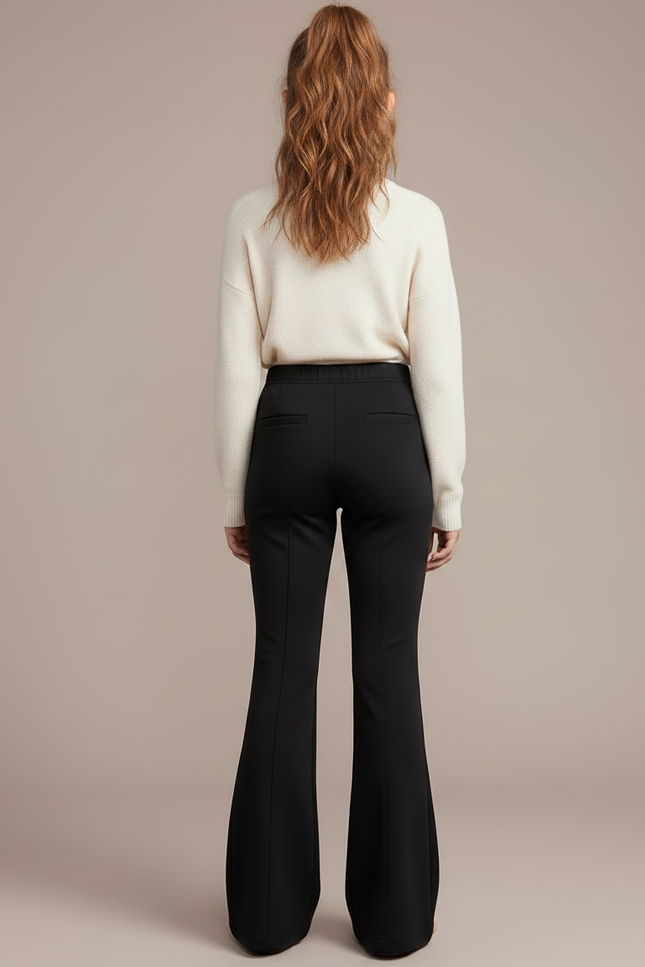 Pantalon Patte D'Éléphant Noir Élastique Confortable Fille - Maille - vue 2