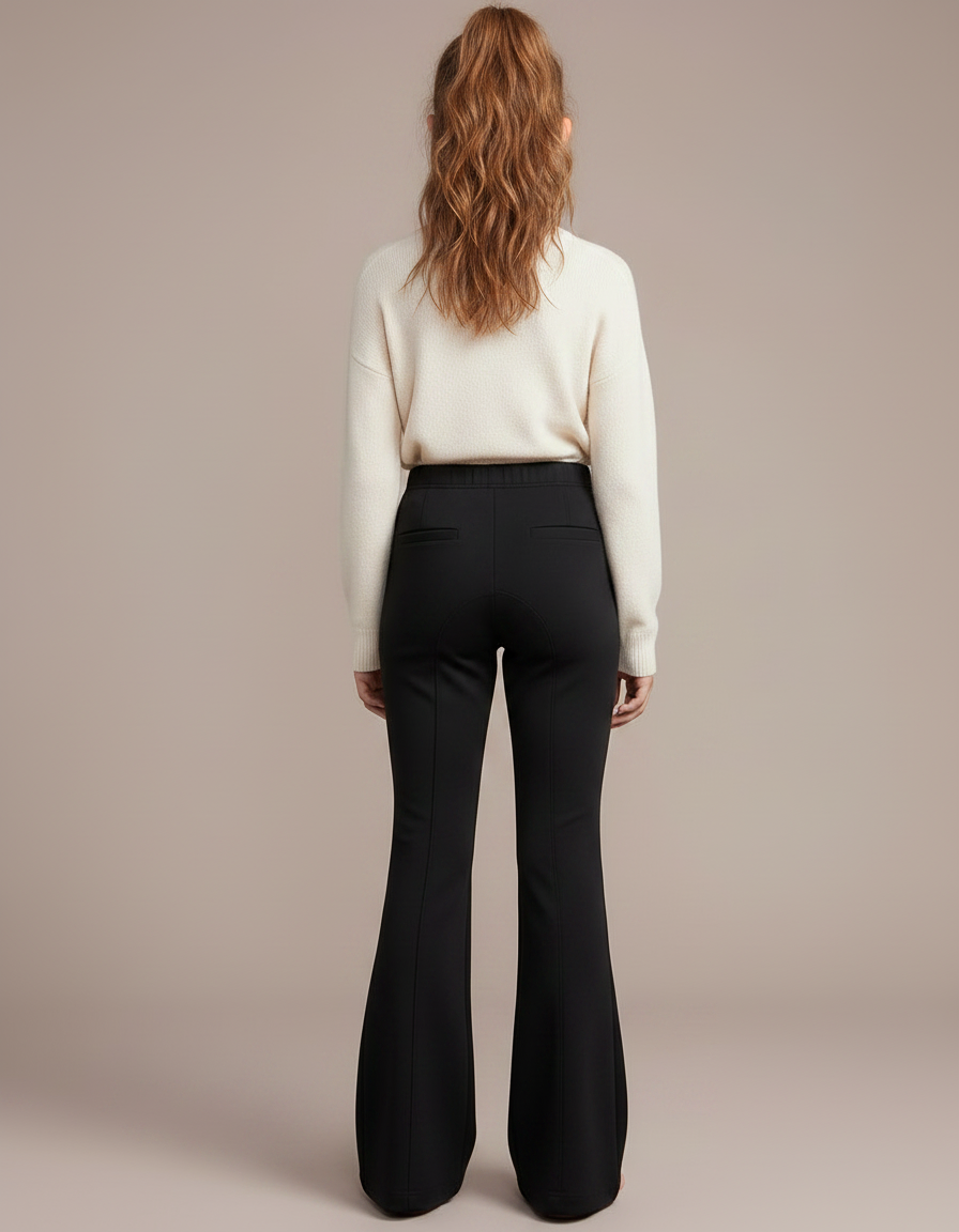 Pantalon Patte D'Éléphant Noir Élastique Confortable Fille - Maille - vue 2