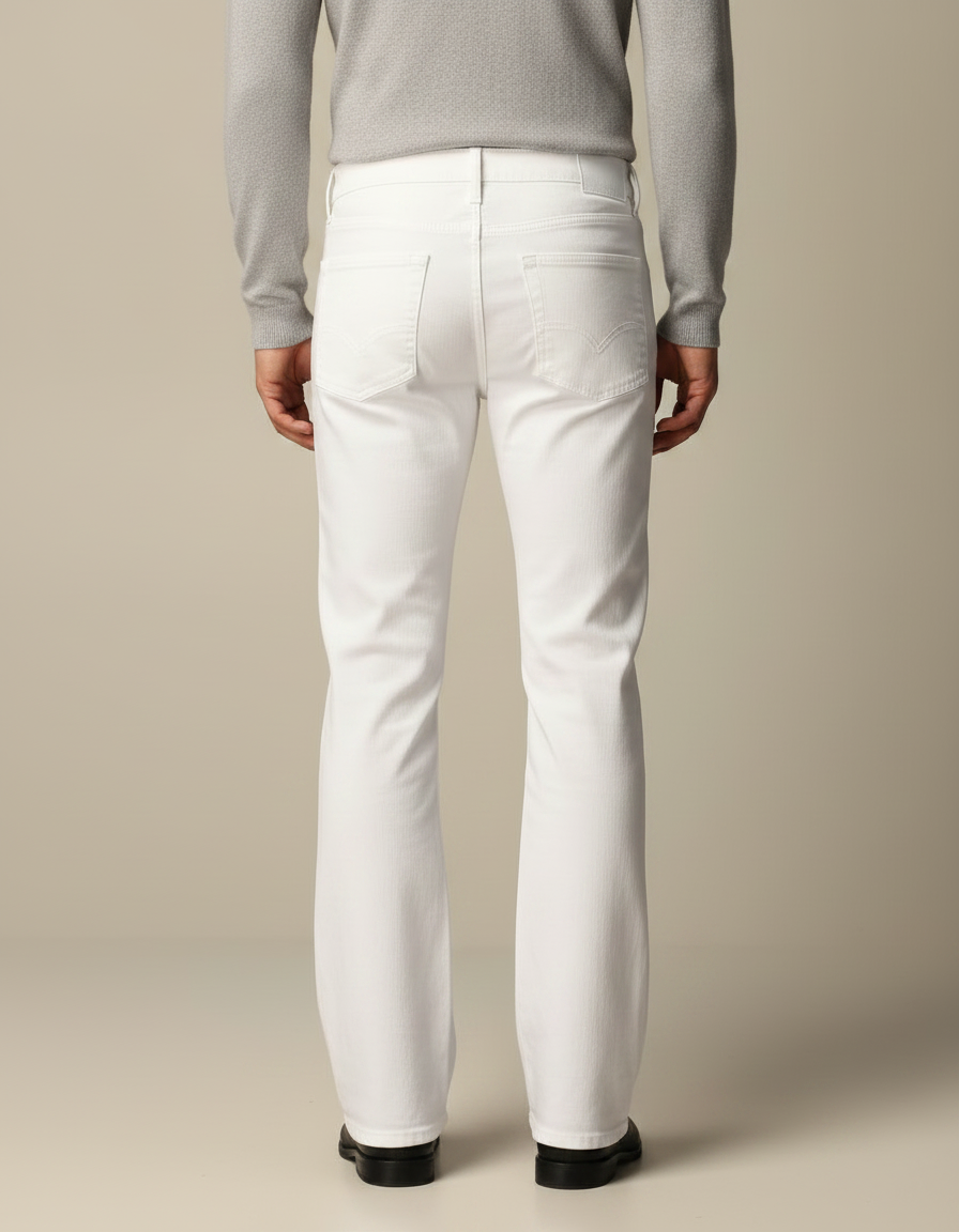 Pantalon Jean Patte D'éléphant Homme - Blanc - vue 2