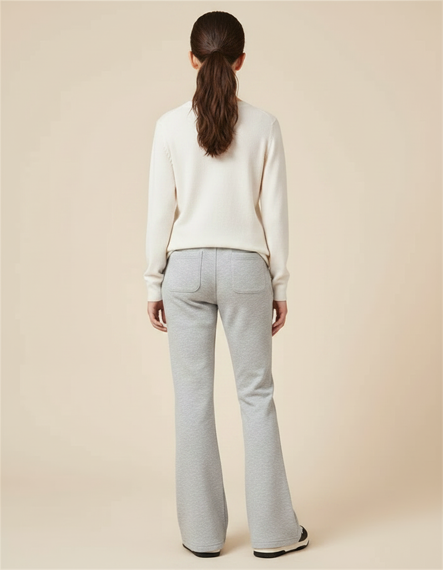 Pantalon Patte D'Éléphant Gris Décontracté Confortable Élastique Fille - Molleton - vue 2
