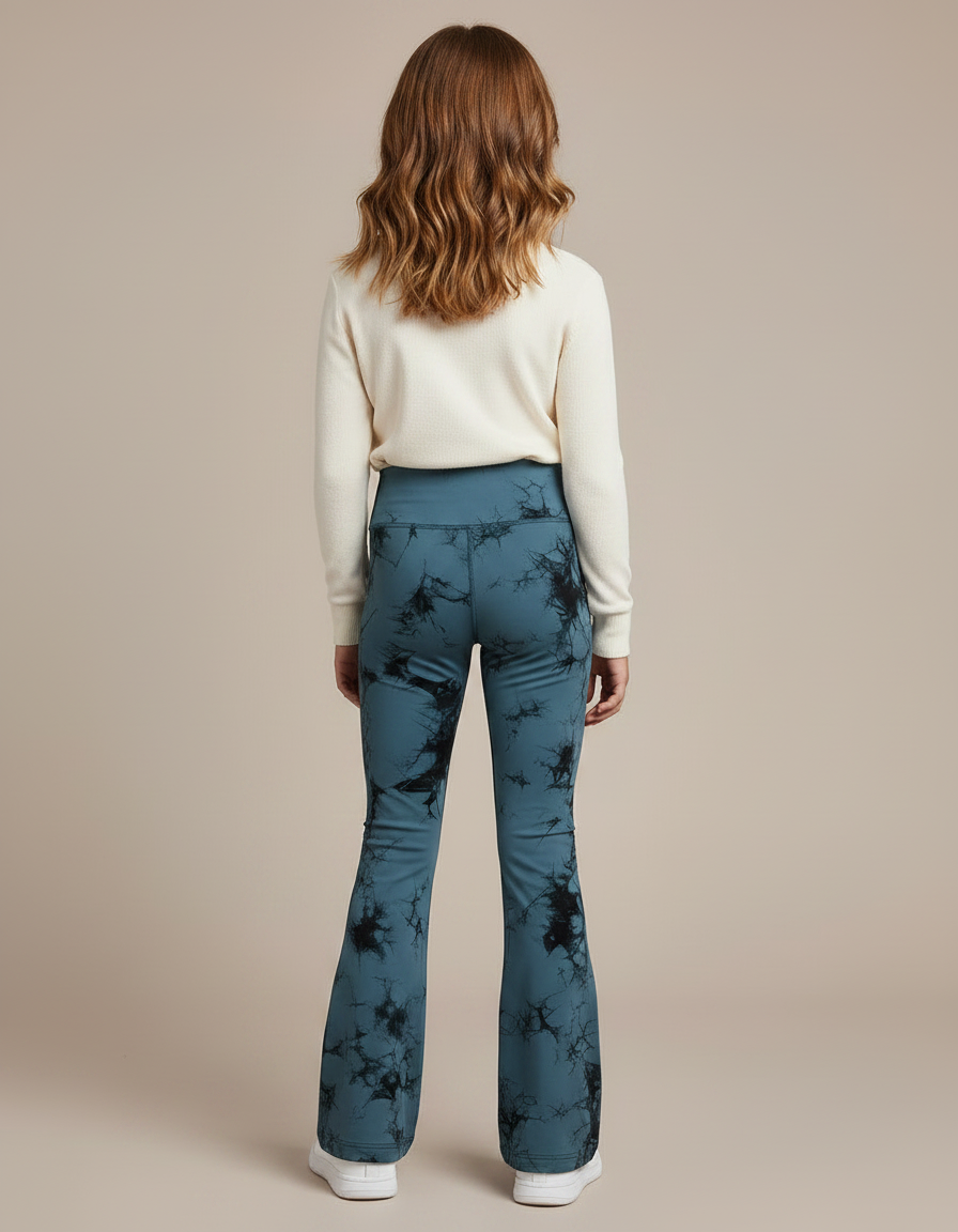 Pantalon Patte D'Éléphant Tie-Dye Bleu Évasé Confortable Fille - Polyester - vue 2