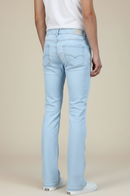 Pantalon Patte D'Éléphant Jean Bleu Clair Décontracté Homme - vue 2
