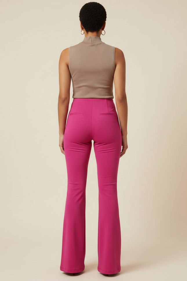 Pantalon Patte D'éléphant Femme Grande Taille - Rose Maille - vue 2