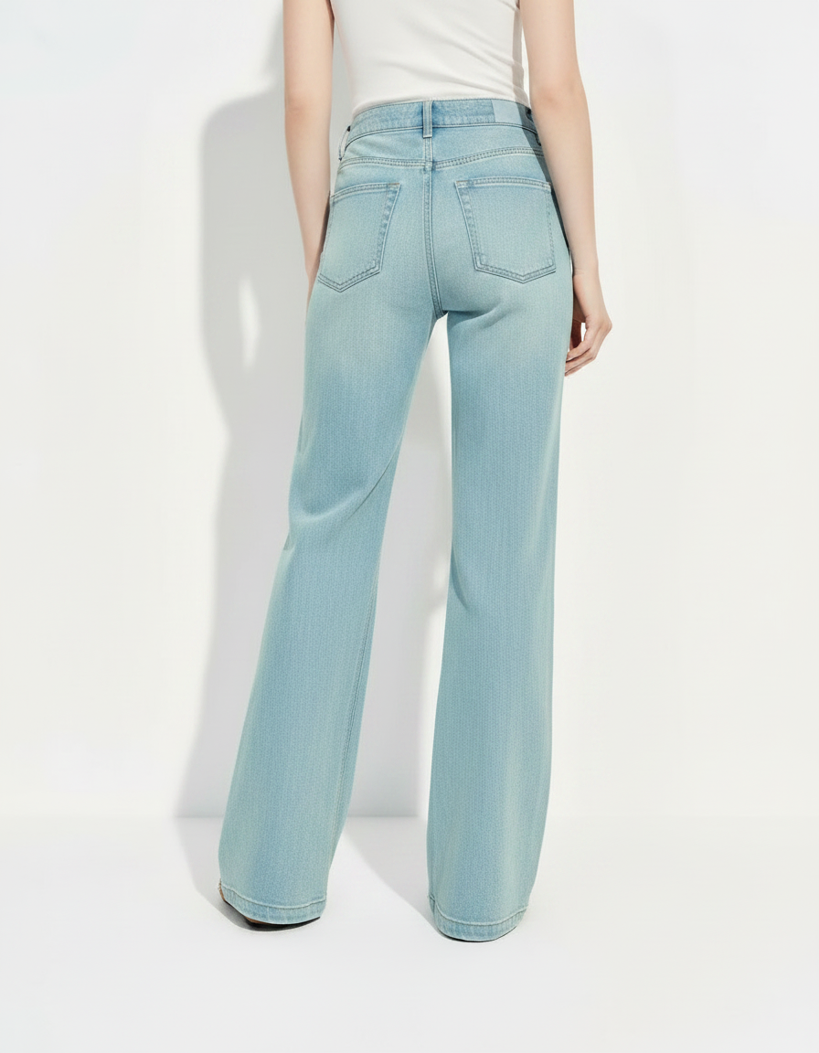 Pantalon Patte D'éléphant Bleu Ciel - Jean - vue 2