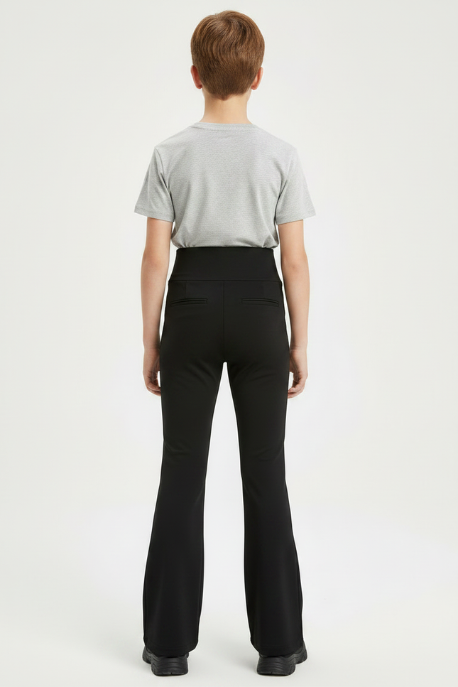 Pantalon Patte D'Éléphant Noir Élasthanne Taille Haute Confortable - Polyester - vue 2