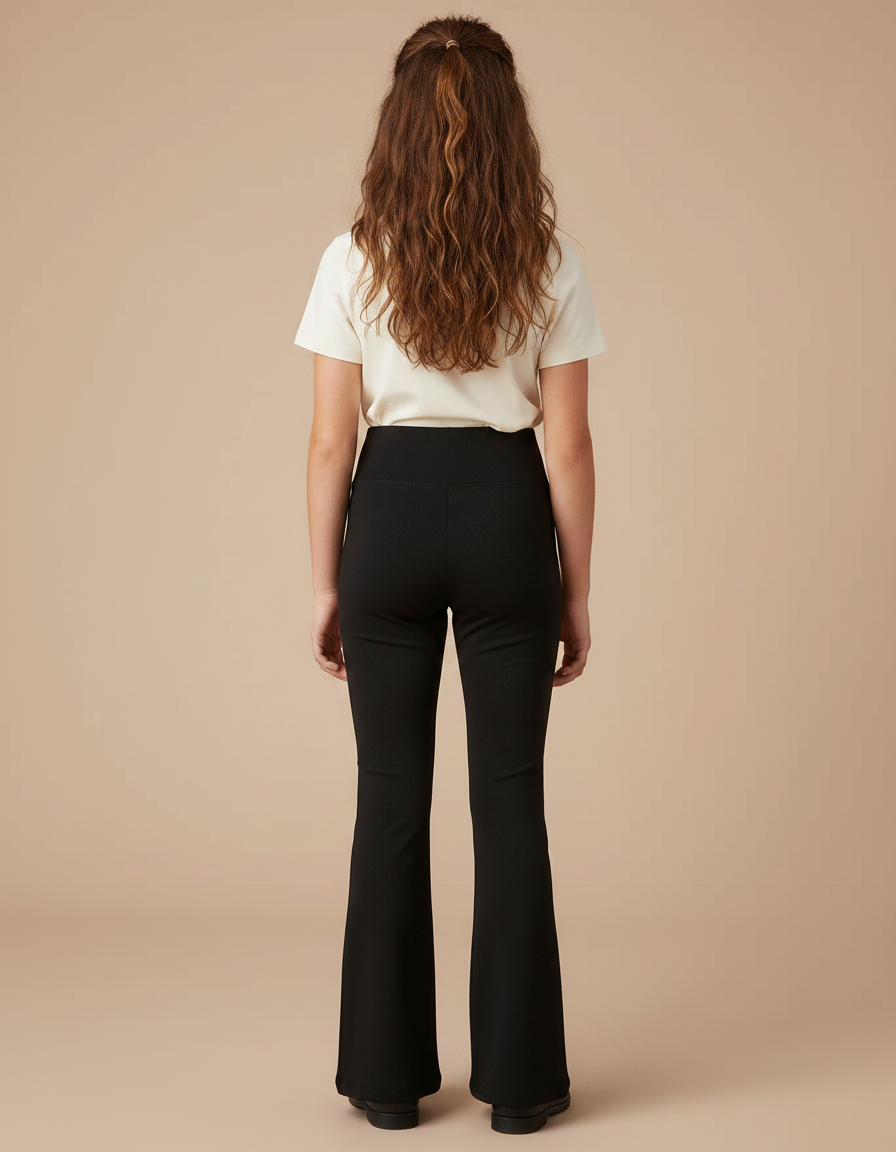 Pantalon Patte D'Éléphant Noir Évasé Fluide Confortable - Maille - vue 2