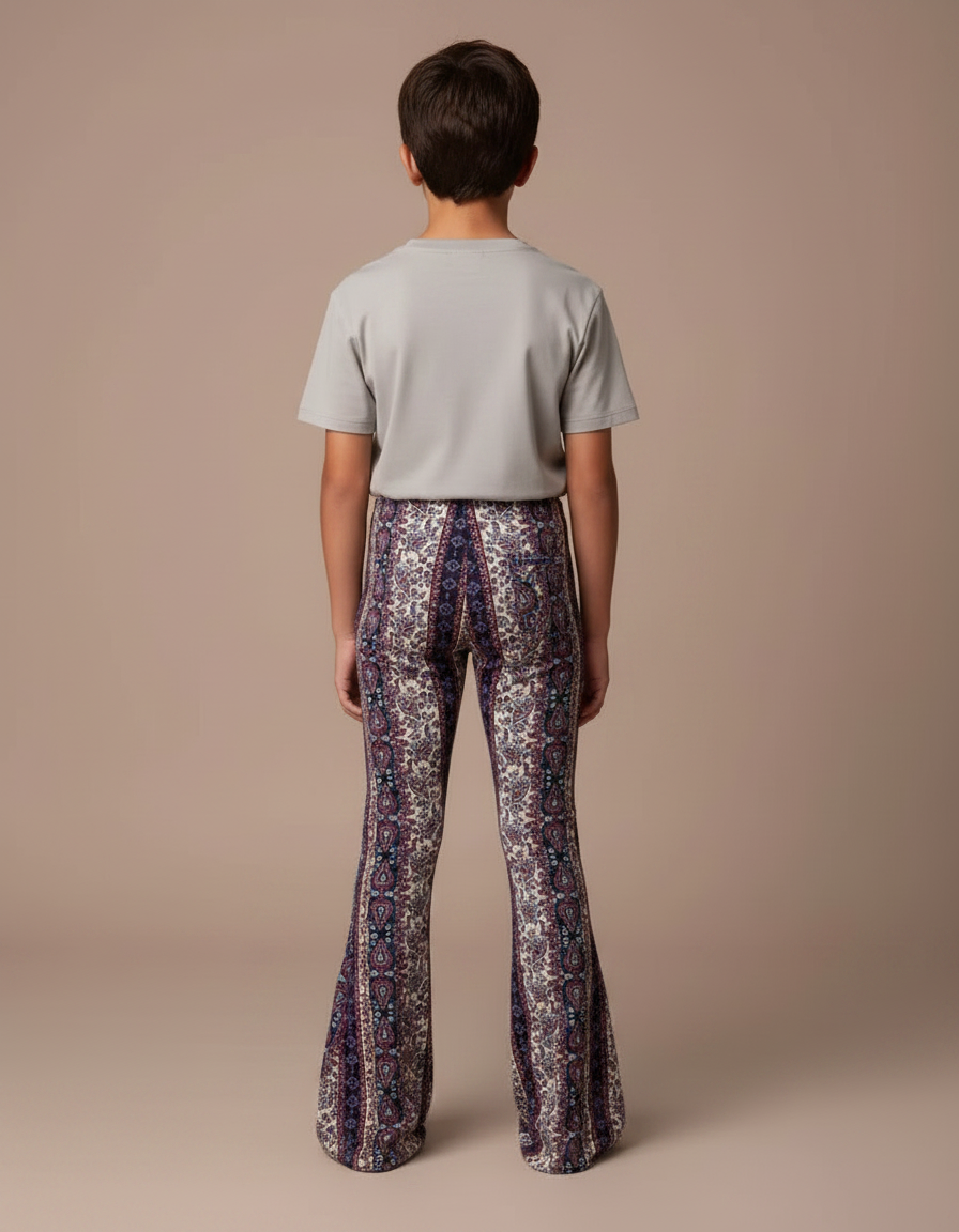 Pantalon Patte D'Éléphant Imprimé Paisley Élastique Confortable Enfant - Maille - vue 2