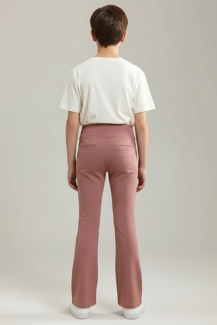 Pantalon Patte D'Éléphant Rose Poudré Taille Haute Confortable Enfant - Polyester - vue 2