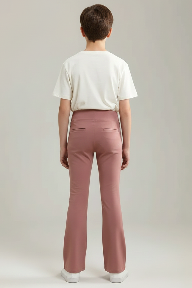 Pantalon Patte D'Éléphant Rose Poudré Taille Haute Confortable Enfant - Polyester - vue 2