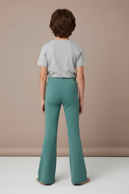 Pantalon Patte D'Éléphant Vert Canard Évasé Confortable Enfant - Maille - vue 2