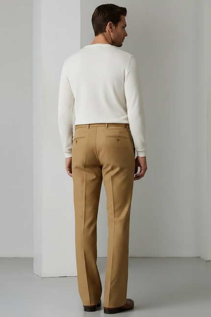 Pantalon Patte D'Éléphant Beige Homme Fluide Élégant - Gabardine - vue 2