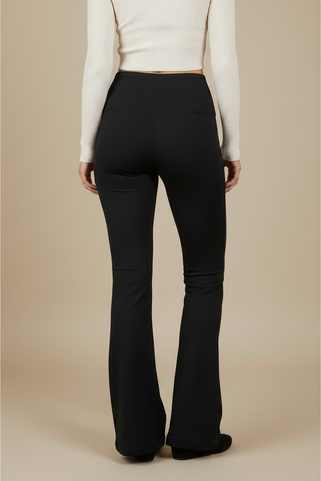Pantalon Patte D'Éléphant Noir Taille Haute Fluide Confortable - Polyester - vue 2