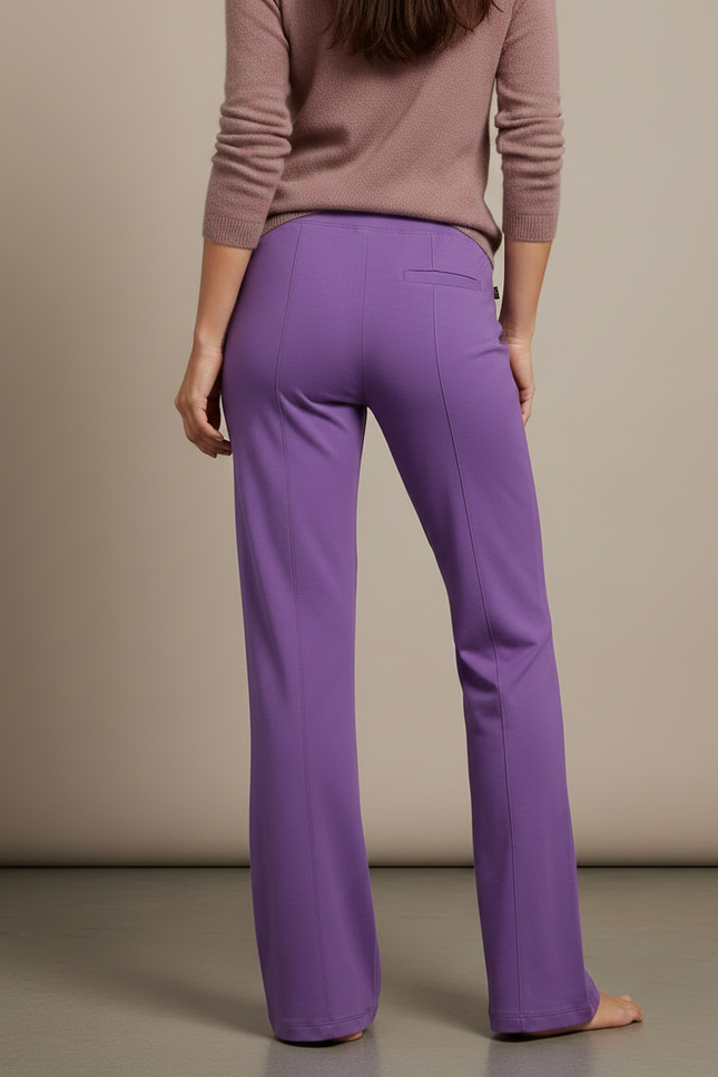 Pantalon Patte D'Éléphant Violet Taille Haute Confortable Fluide - Viscose - vue 2