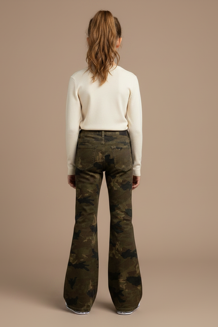 Pantalon Patte D'Éléphant Camouflage Militaire Évasé Enfant - Imprimé Jean - vue 2