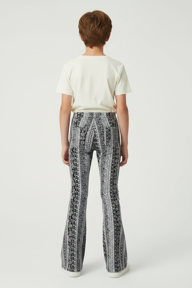 Pantalon Patte D'Éléphant Imprimé Élastique Ajusté Décontracté - Maille - vue 2