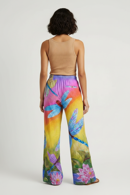 Pantalon Fluide Patte D'éléphant - Multicolore Viscose - vue 2