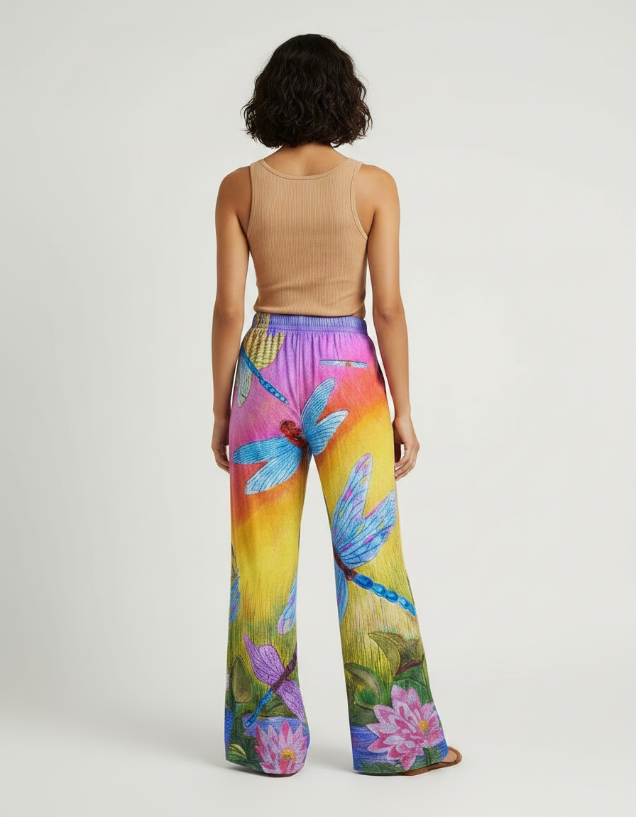 Pantalon Fluide Patte D'éléphant - Multicolore Viscose - vue 2
