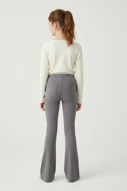 Pantalon Patte D'Éléphant Gris Volants Confortable Enfant - Molleton - vue 2
