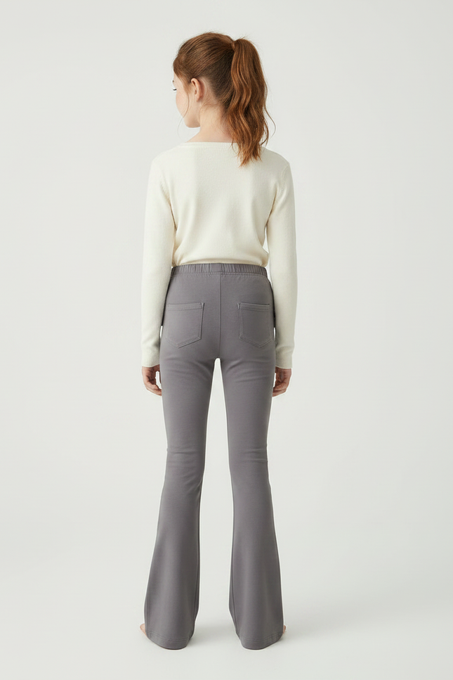 Pantalon Patte D'Éléphant Gris Volants Confortable Enfant - Molleton - vue 2