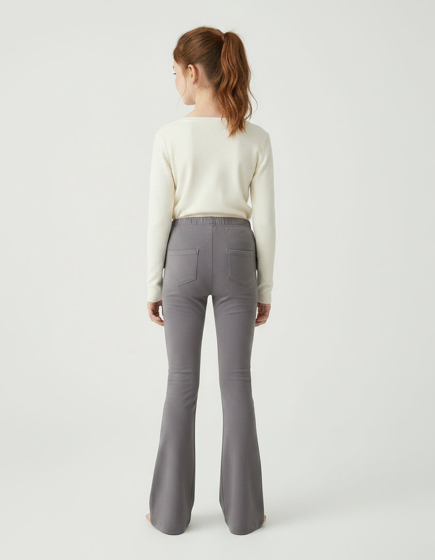 Pantalon Patte D'Éléphant Gris Volants Confortable Enfant - Molleton - vue 2