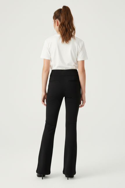 Pantalon Patte D'Éléphant Noir Évasé Élégant Confortable Fille - Polyester - vue 2