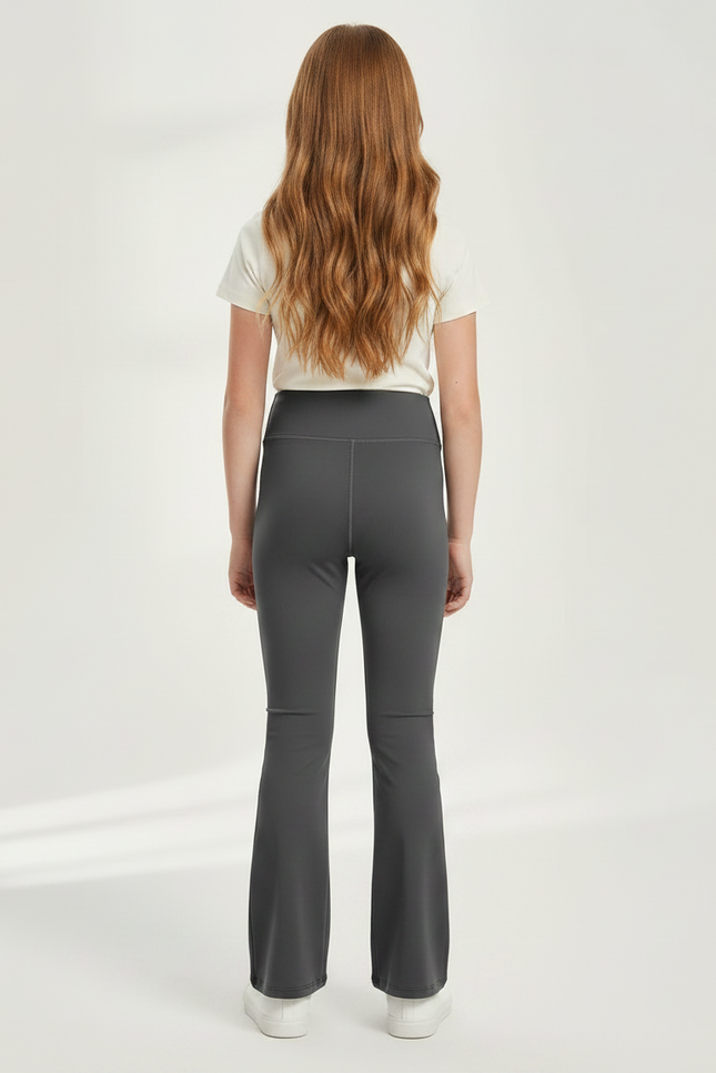 Pantalon Patte D'Éléphant Gris Taille Haute Évasé Confortable - Polyester - vue 2