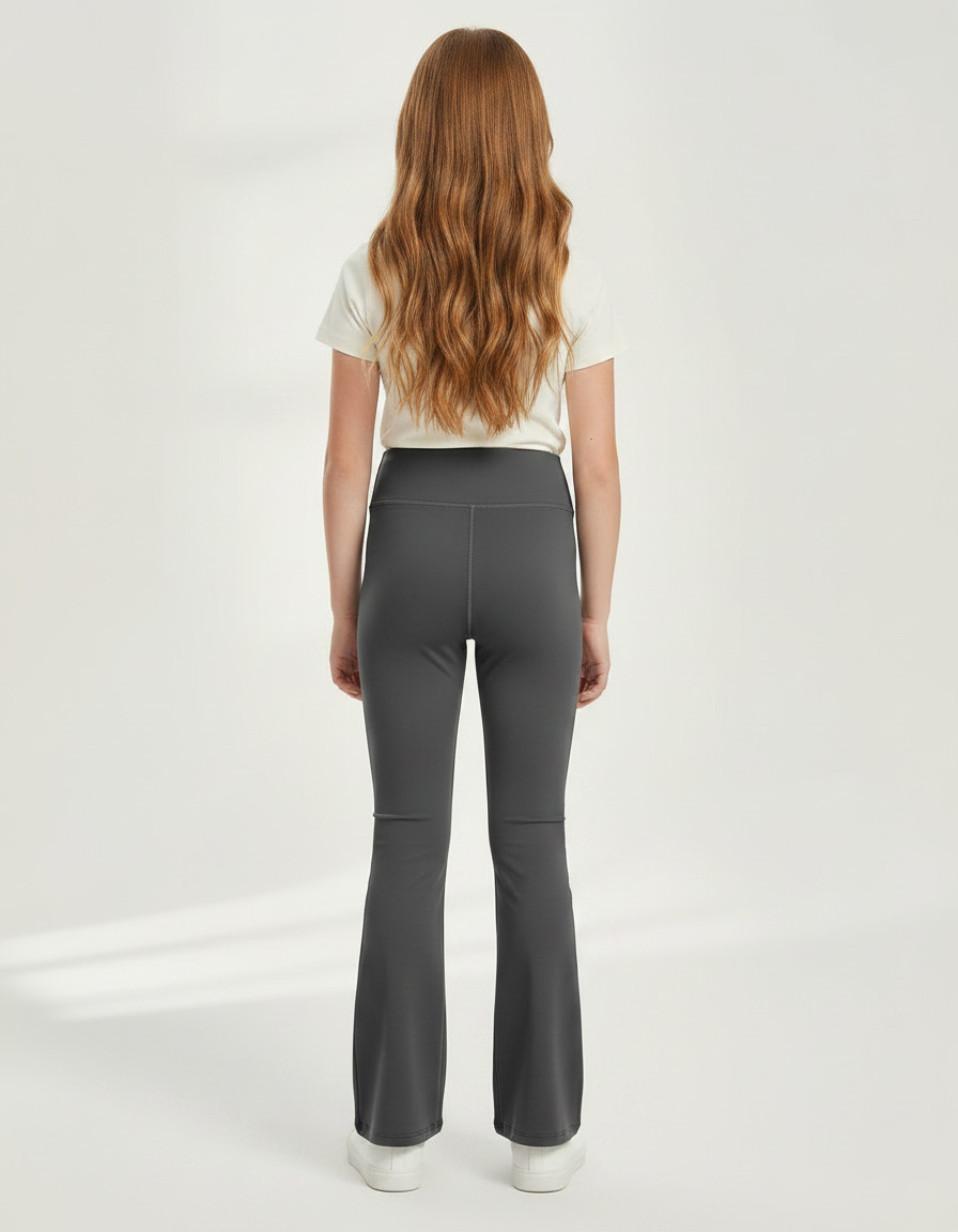 Pantalon Patte D'Éléphant Gris Taille Haute Évasé Confortable - Polyester - vue 2