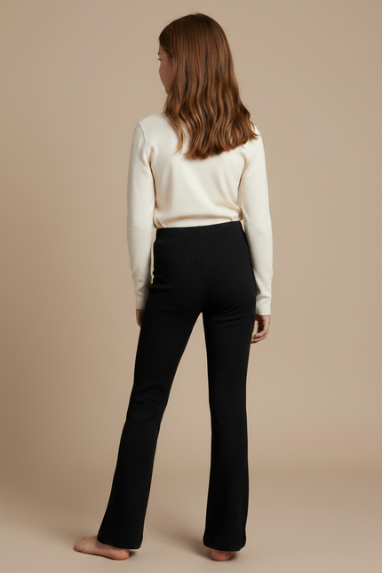 Pantalon Patte D'Éléphant D'éléphant Fille Noir D'éléphant D'éléphant Flare D'éléphant Stretch D'éléphant Annee 70 - Maille - vue 2