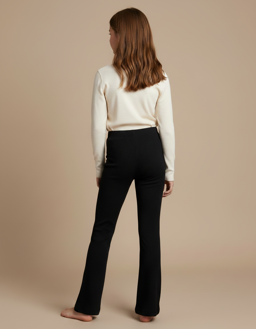 Pantalon Patte D'Éléphant D'éléphant Fille Noir D'éléphant D'éléphant Flare D'éléphant Stretch D'éléphant Annee 70 - Maille - vue 2
