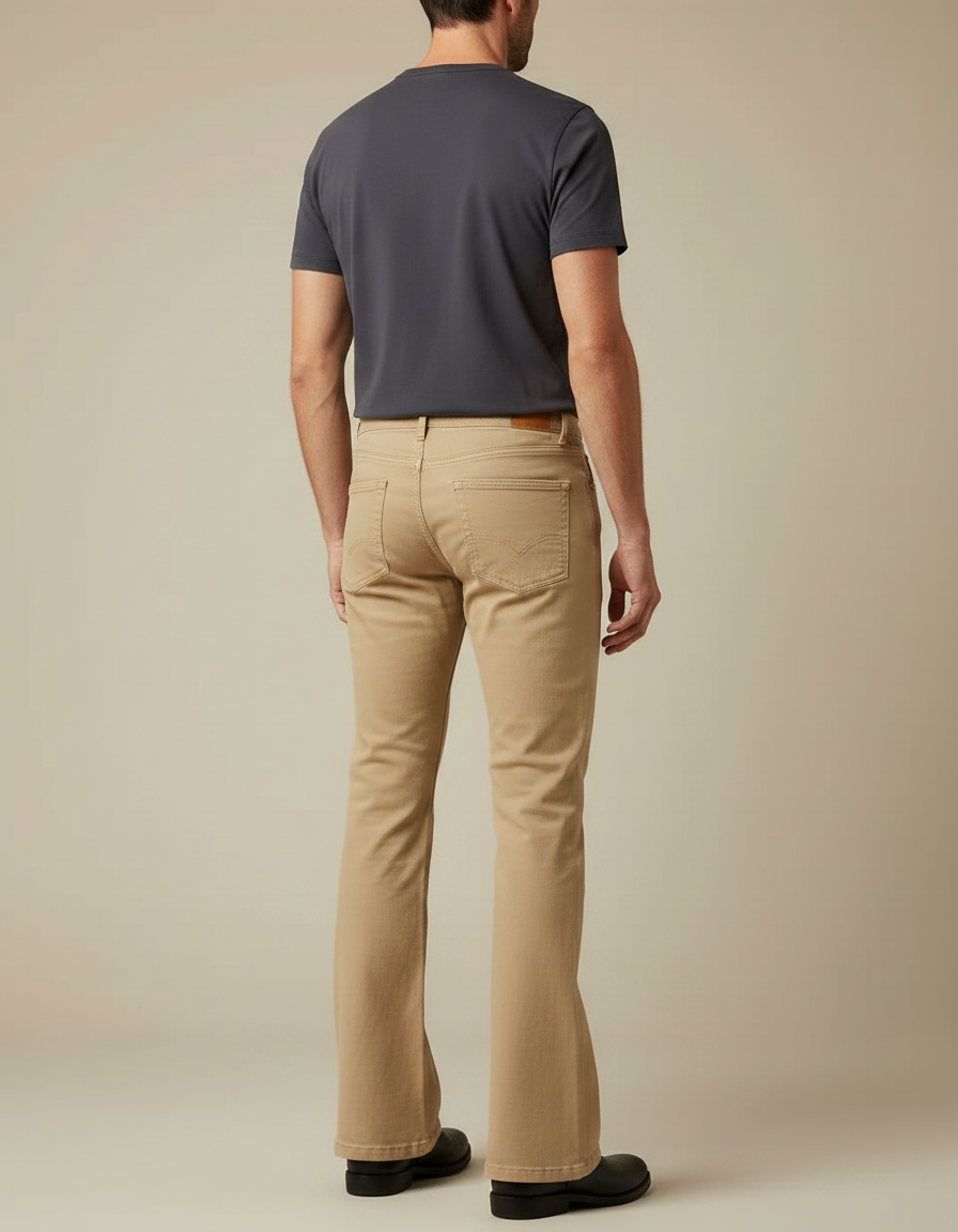 Pantalon Beige Patte D'éléphant - Gabardine - vue 2